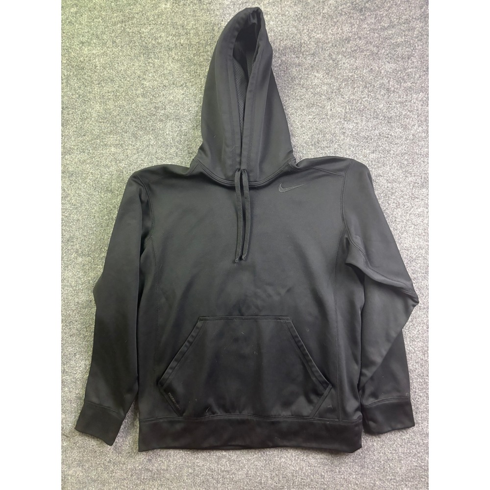 Nike Therma-FIT Hoodie Mens Size M Black Pullover Performance Sweatshirt